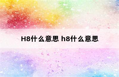 H8什么意思 h8什么意思